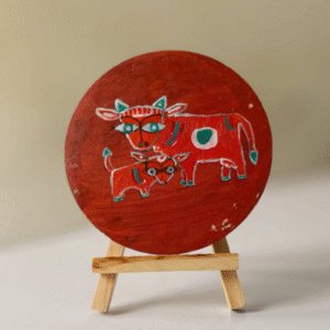 Hand-Painted Round Art Piece