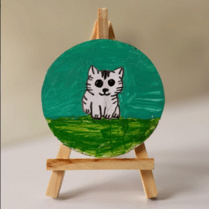 Hand-Painted Round Art Piece