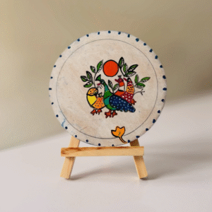 Hand-Painted Round Art Piece