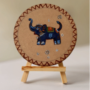 Hand-Painted Round Art Piece